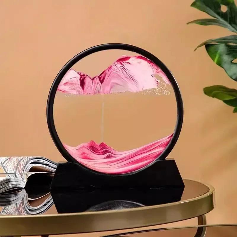 AquaFlow 3D Sand Art Display – Serene Ocean-Inspired Decor
