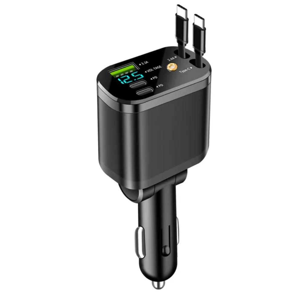 Versatile 5-in-1 Vehicle Charger with USB-C Fast Charge