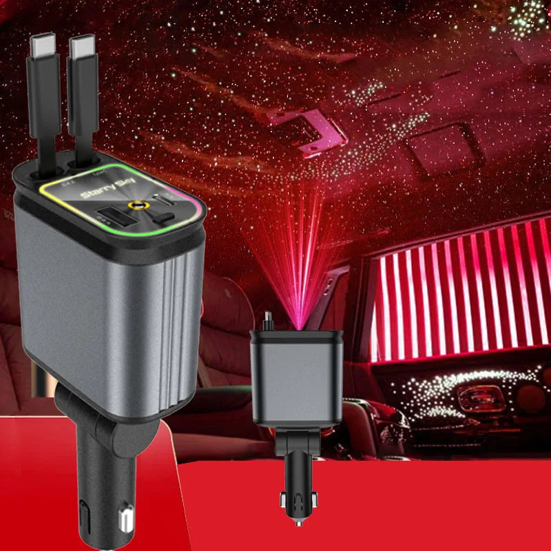 PowerPro 120W Multi-Device Car Charger with Dual Cables