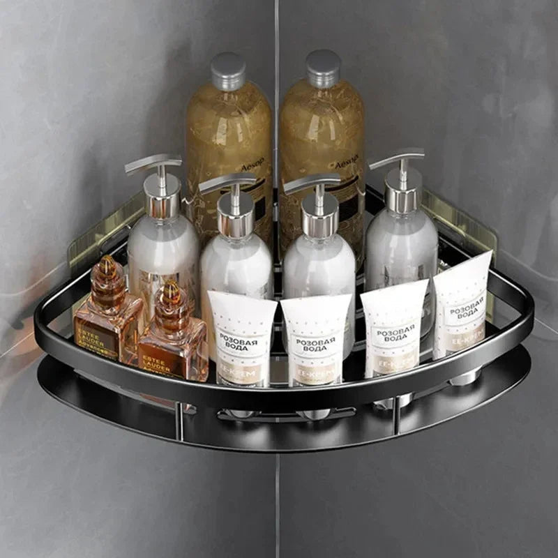 Bathroom Corner Shelf in Aluminum - Space-Saving Design