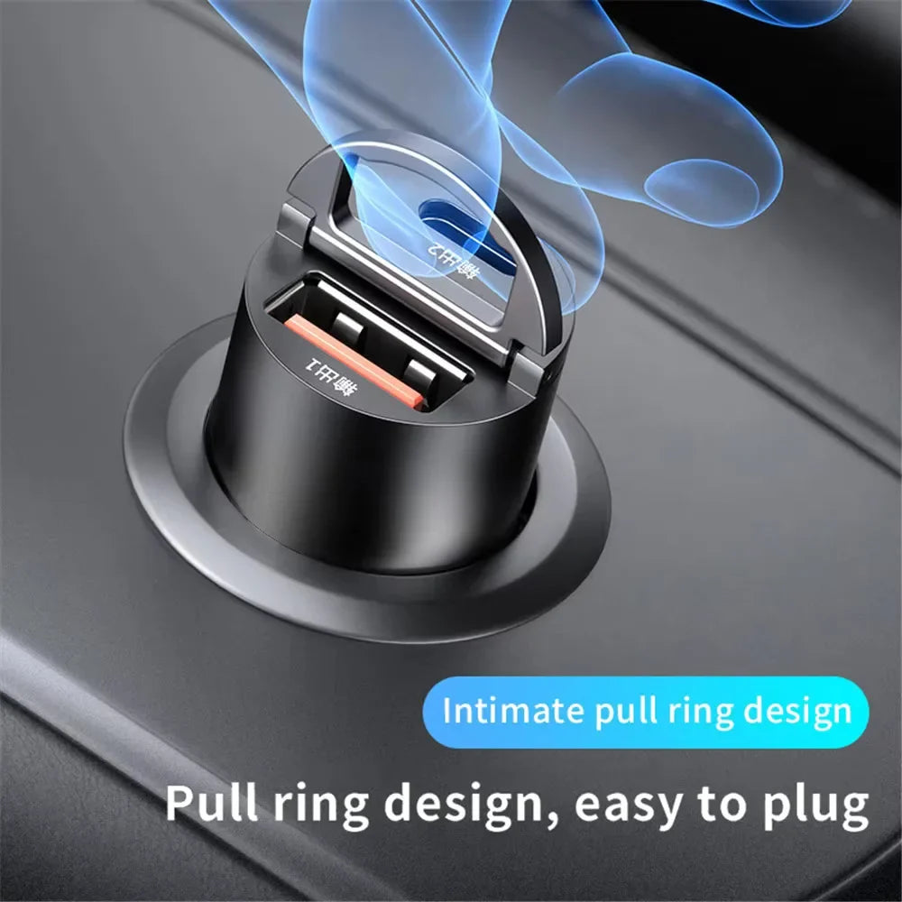 Compact Alloy USB-C Car Charger with Fast Charging Technology