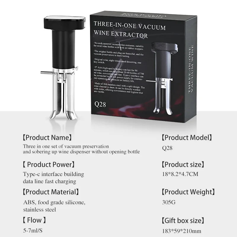 SmartWine Pro Electric Corkscrew & Preservation Set
