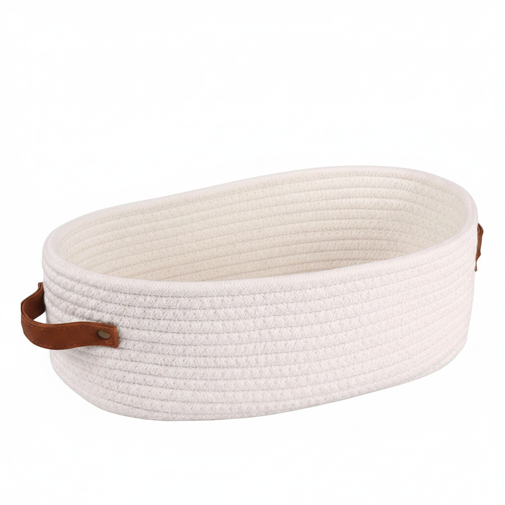 Chic Oval Woven Basket for Effortless Bathroom Storage