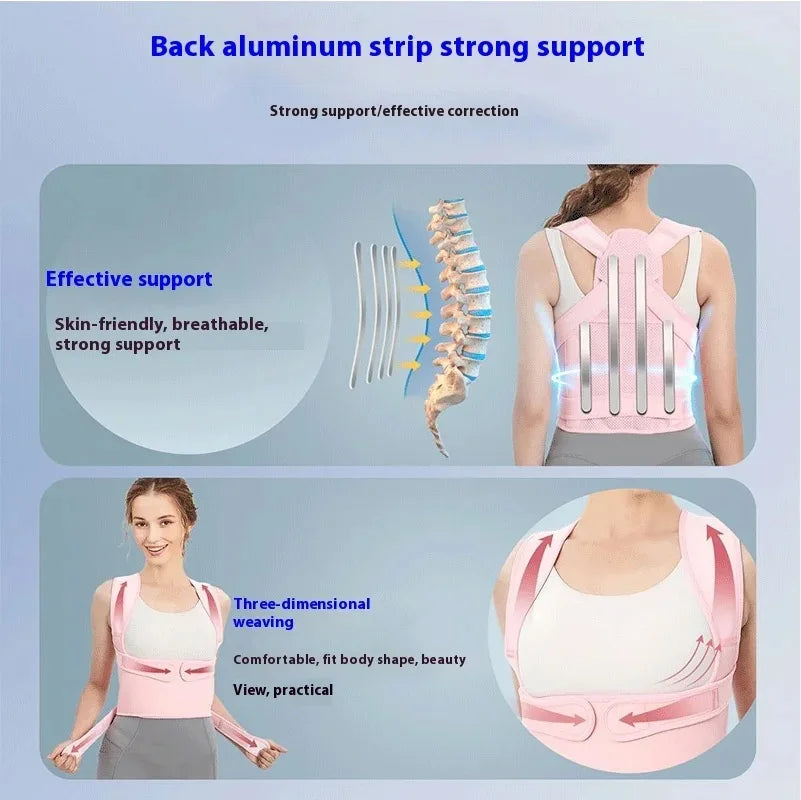 FlexiAlign Adjustable Posture Support for Men & Women – Breathable Back Brace for Daily Comfort
