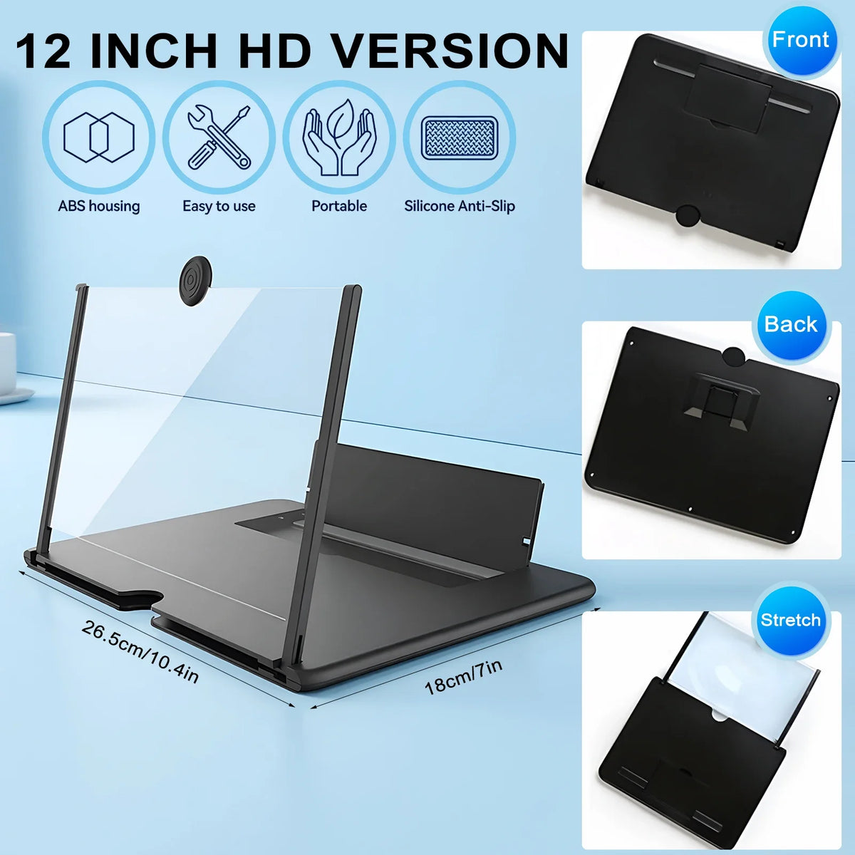 VisionMax 12-Inch Smartphone Screen Enhancer with Anti-Glare Feature