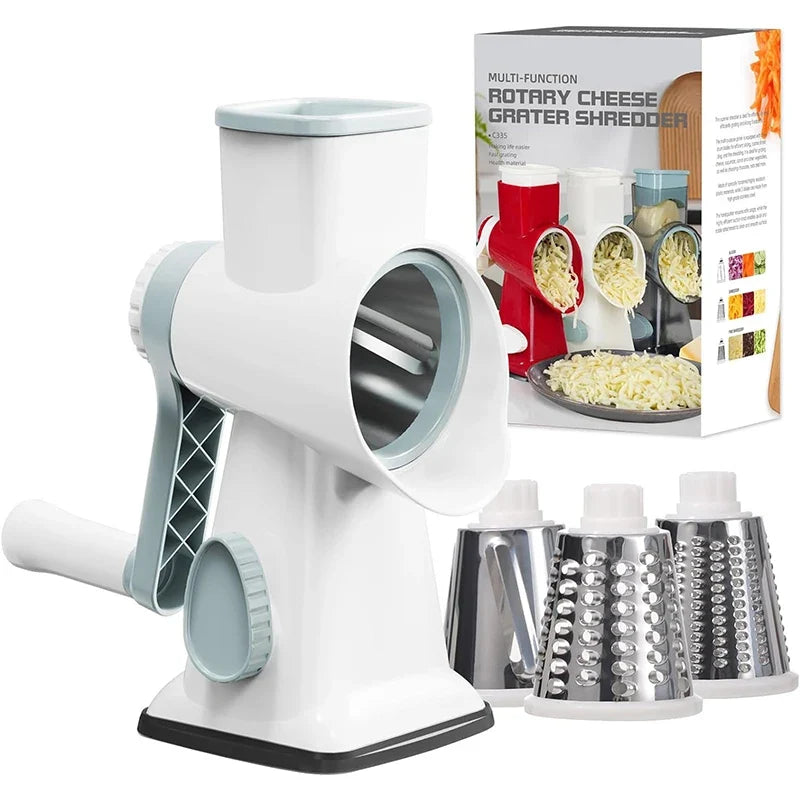 TriGrate 3-in-1 Manual Cheese Grater & Vegetable Slicer