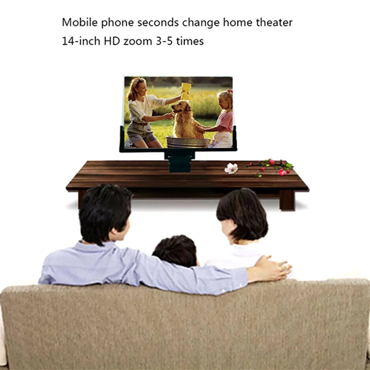 VisionMax 14-Inch Smartphone Screen Enhancer with Adjustable Stand