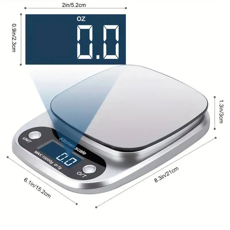 Accurate Chef's Kitchen Scale | 10kg Digital Food Weighing Device
