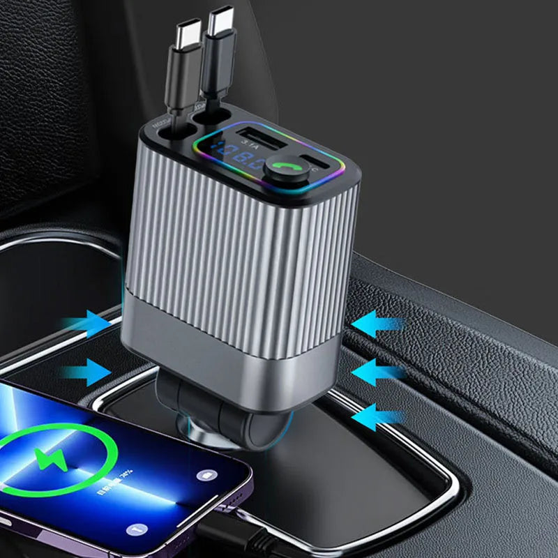 SmartDrive 4-in-1 Bluetooth FM Adapter & Fast USB-C Charger