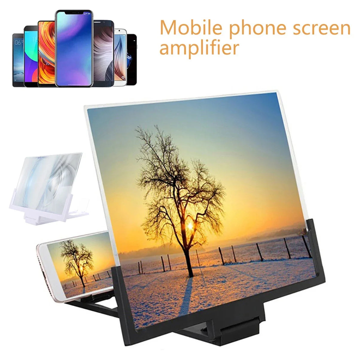 VisionMax 14-Inch Smartphone Screen Enhancer with Adjustable Stand