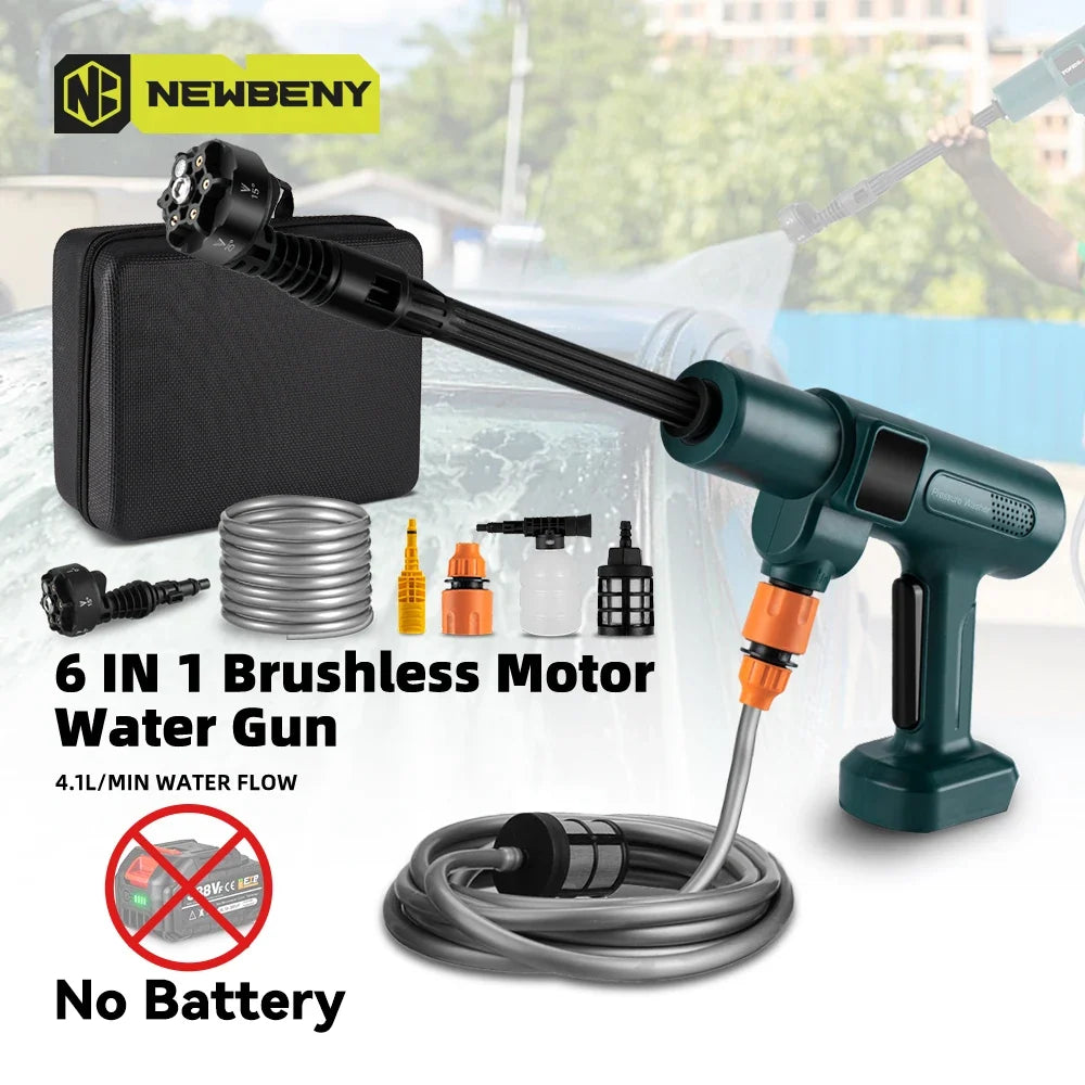 PowerJet 200Bar Multi-Function Car Wash Gun – 6 Spray Options & 5M Hose