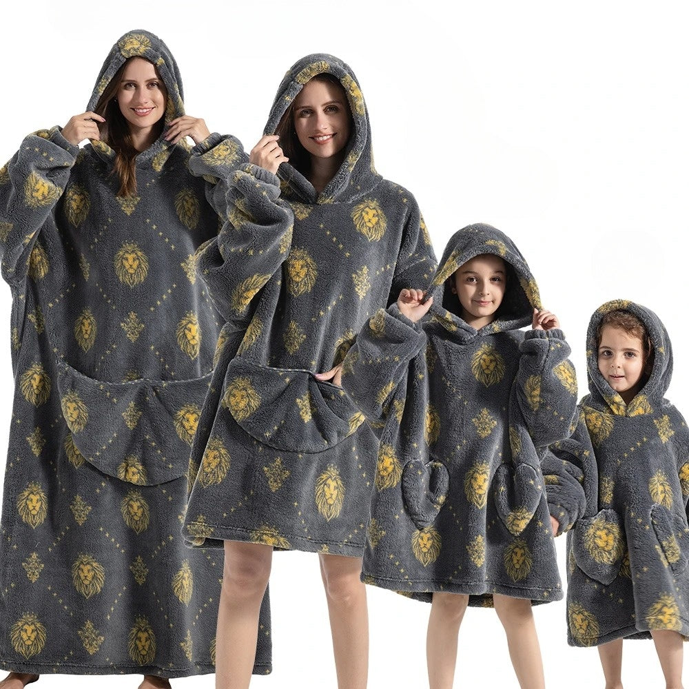Cozy Halloween Blanket Hoodie – Pumpkin-Themed Wearable Throw