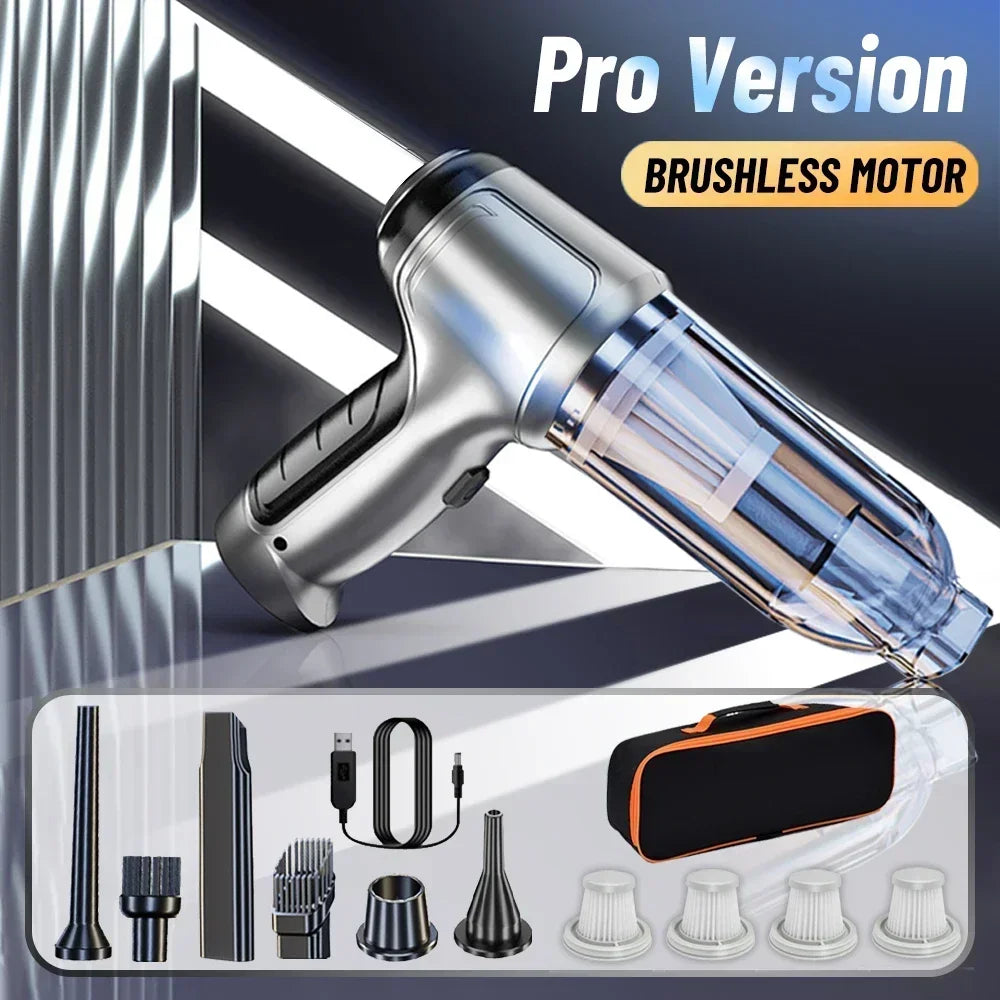 SwiftClean 95000Pa Portable Cordless Car Vacuum – Lightweight Handheld Cleaner for Home and Vehicle