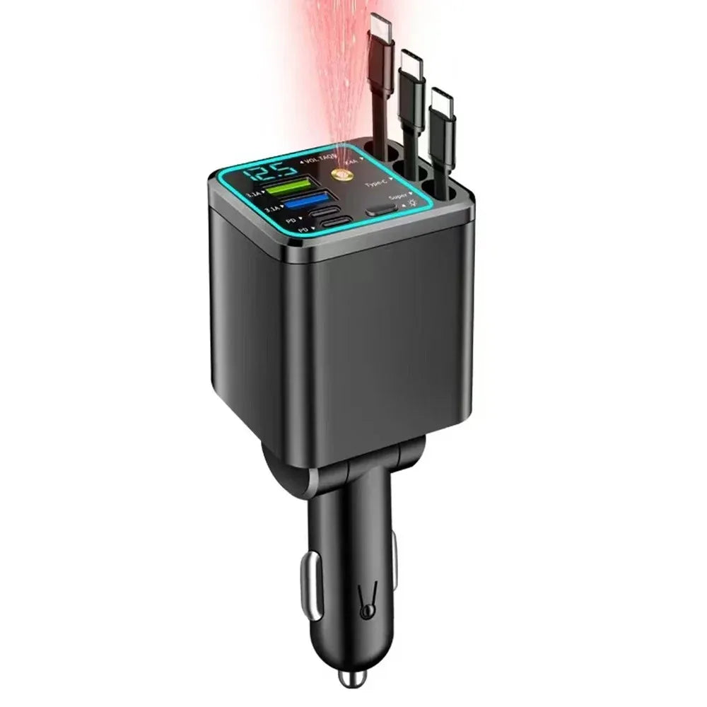 Versatile 5-in-1 Vehicle Charger with USB-C Fast Charge