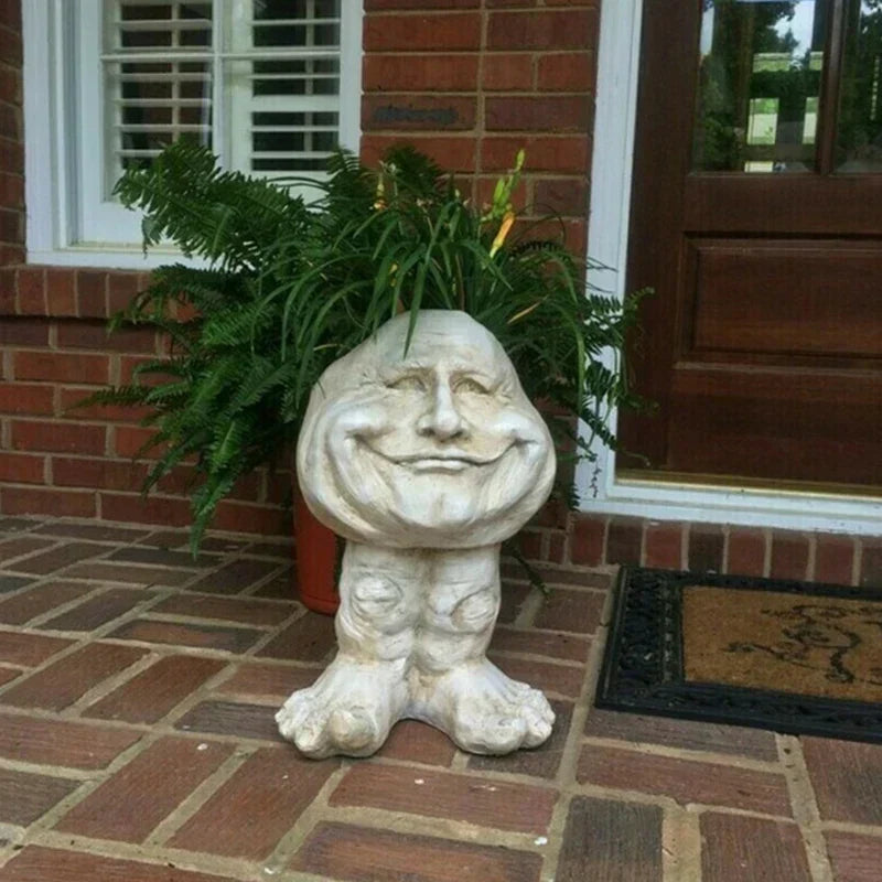 Humorous Face Shaped Planter - Laughing Plant Pot