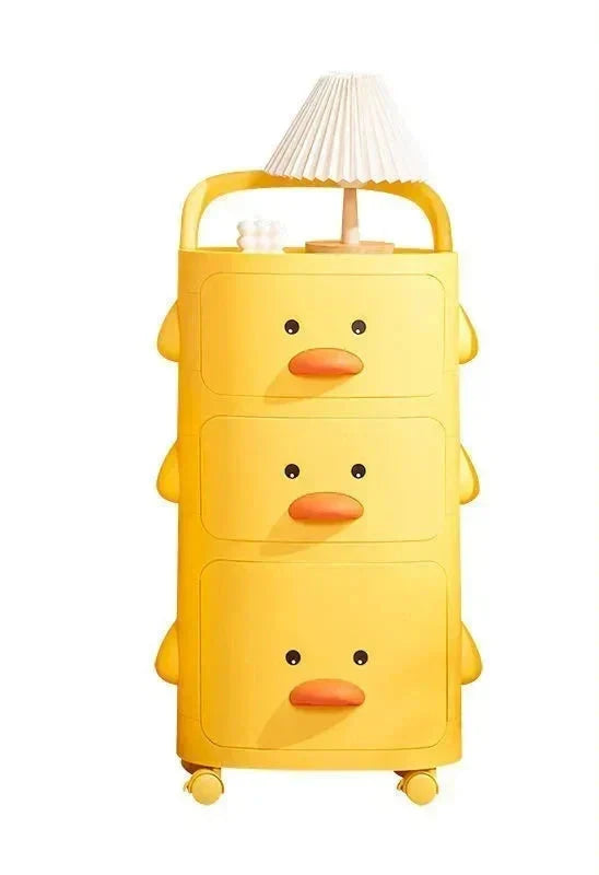 Children's Toy Organizer Cart – Cute Duck Design
