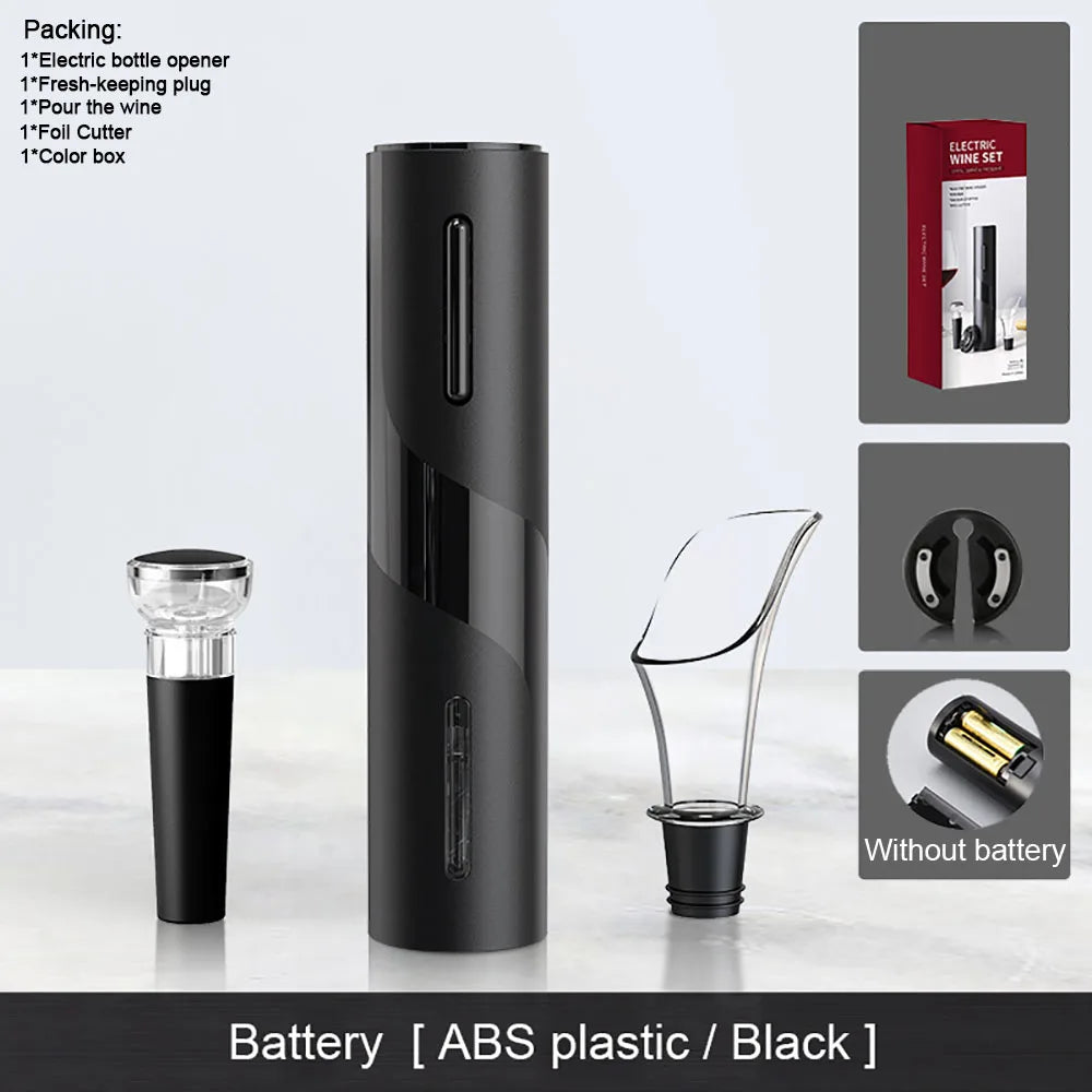 Effortless Electric Wine Opener with Foil Cutter – Cordless Convenience