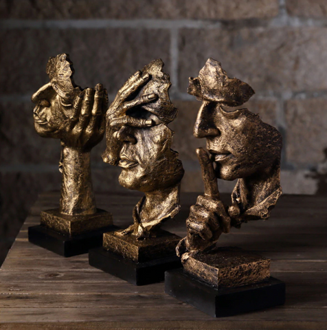 Modern Gold Abstract Art Sculpture