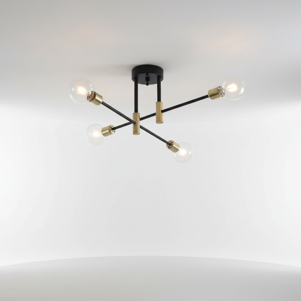 Elegant Black and Gold Chandelier - Luxurious Lighting Fixture