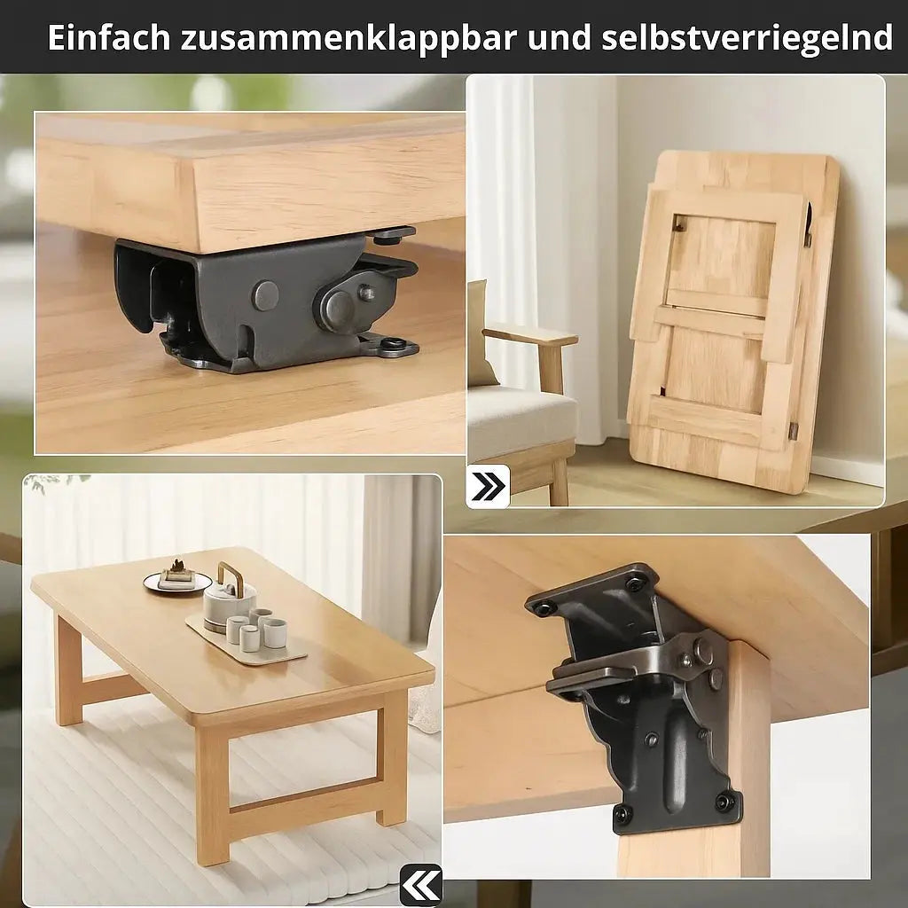 Space-Saving Auto-Lock Folding Brackets - 225kg Capacity, 2-Pack