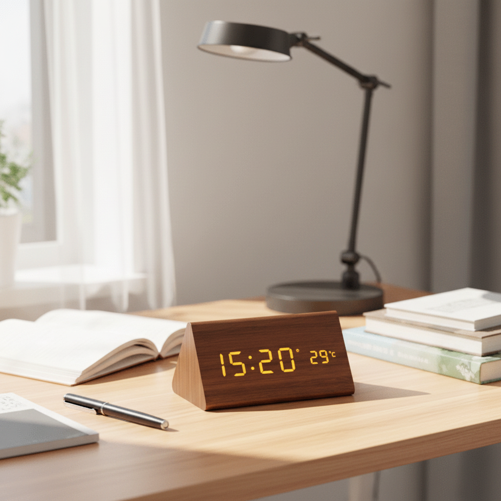 EchoWood – Smart Voice-Activated Wooden Timepiece