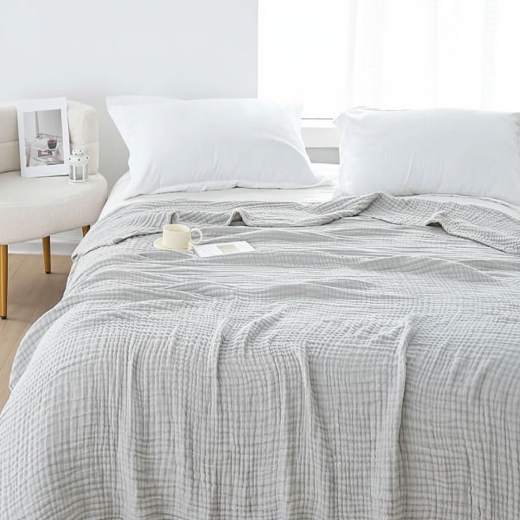 BreezyNest – Lightweight 6-Layer Blanket for All-Season Ease