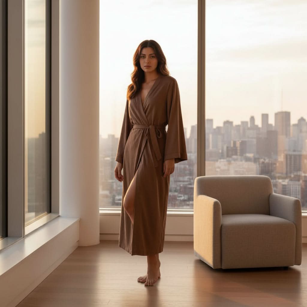 CozyCloud - Lightweight Waffle Bathrobe for Ultimate Relaxation