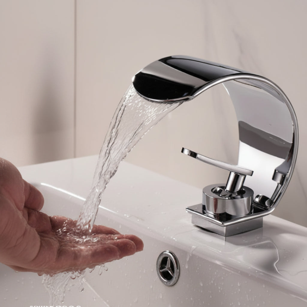 LuxeStream - Contemporary Waterfall Faucet for Stylish Bathrooms