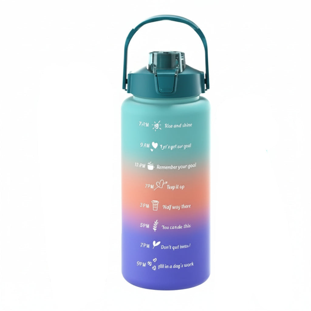 AquaGlow – Stylish Gradient Water Bottle with Straw