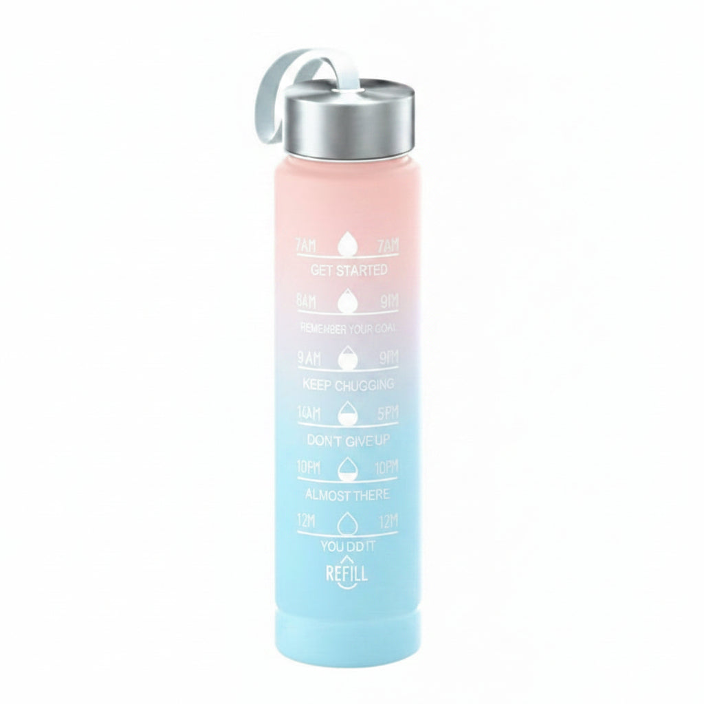 AquaGlow – Stylish Gradient Water Bottle with Straw