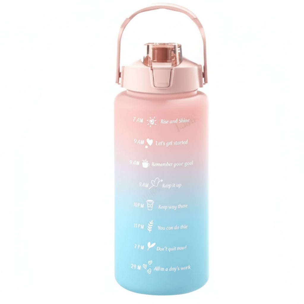 AquaGlow – Stylish Gradient Water Bottle with Straw