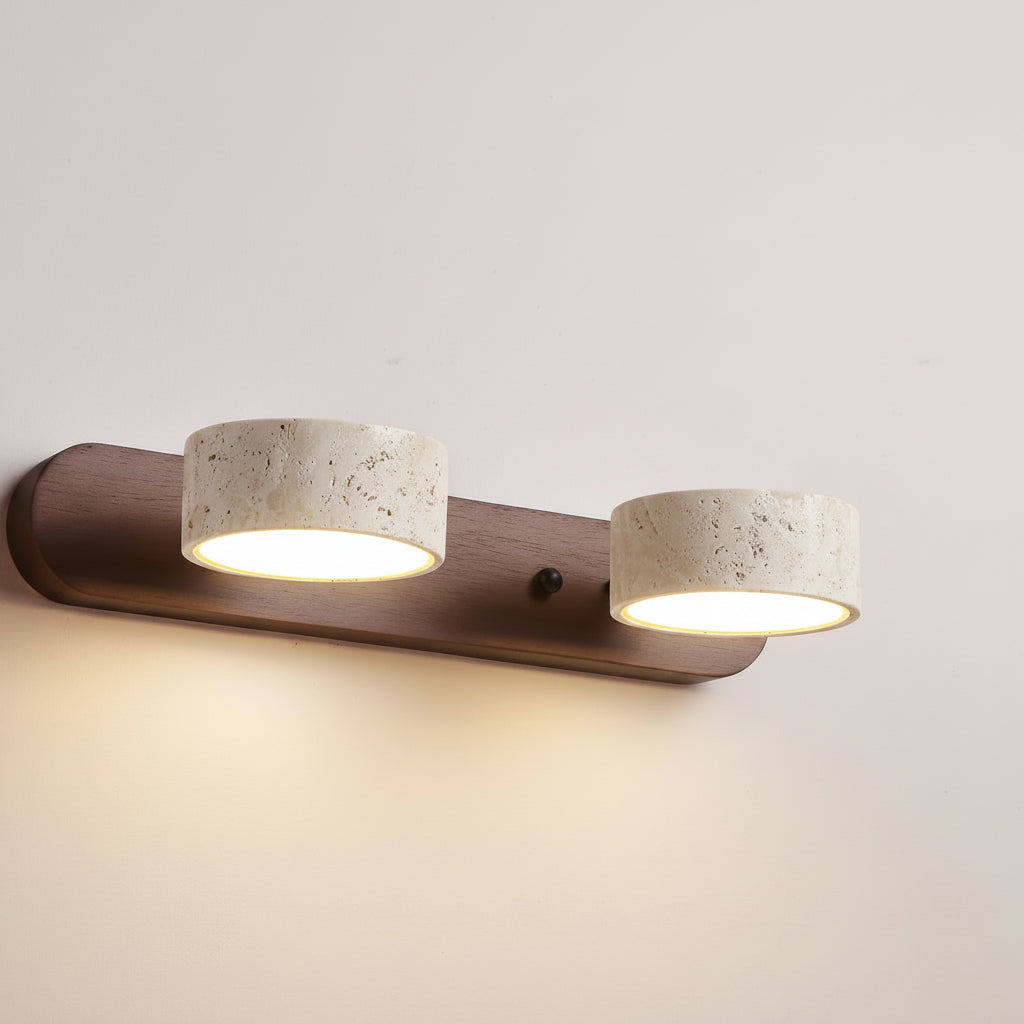 LuxeGlow - Elegant LED Wall Light with Natural Stone & Wood