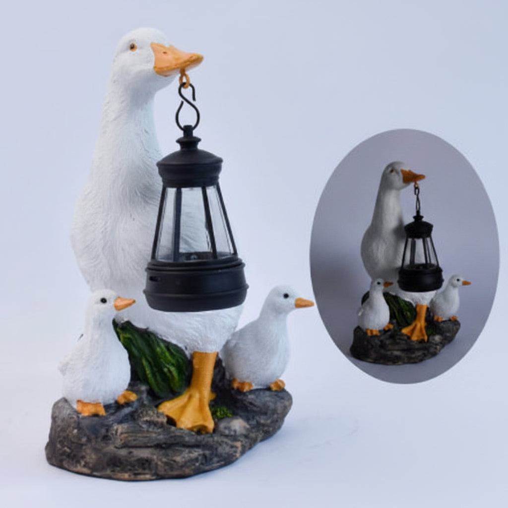 Whimsical Solar Duck Garden Decor with Lantern