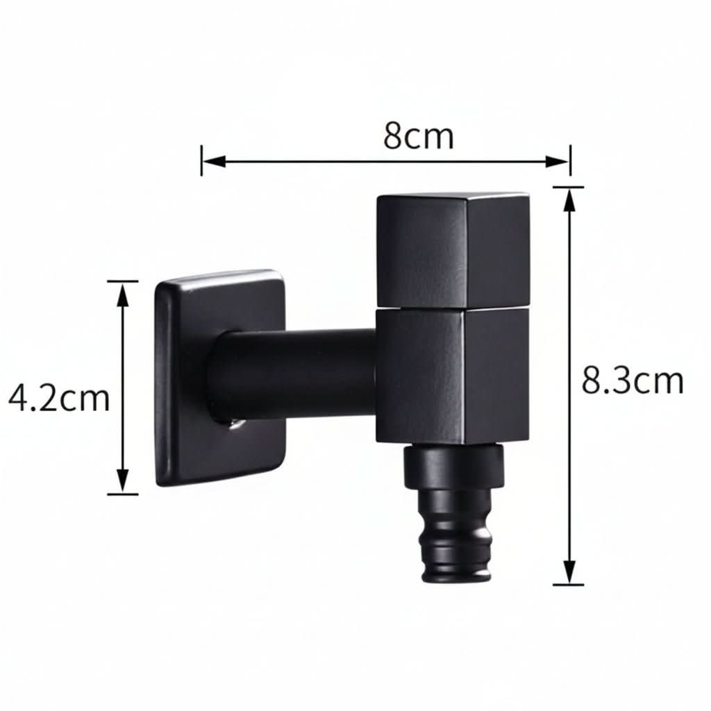 Sleek Matte Black Wall-Mounted Faucet for Versatile Spaces