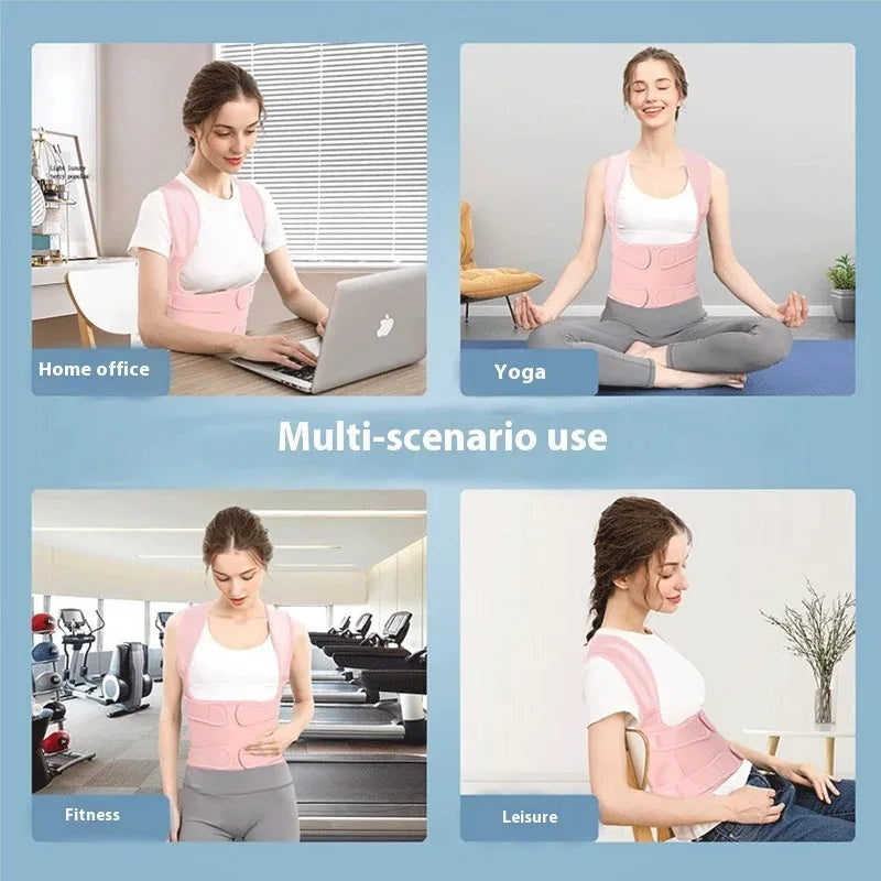 FlexiAlign Adjustable Posture Support for Men & Women – Breathable Back Brace for Daily Comfort