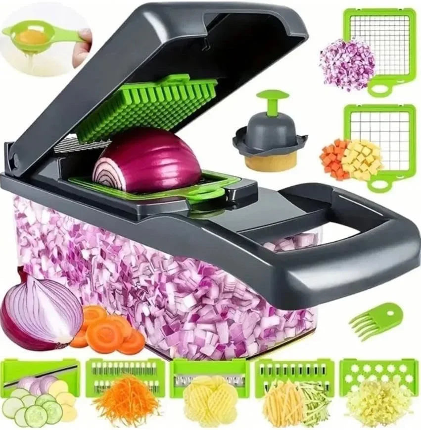 Versatile 16-in-1 Kitchen Vegetable Cutter – Effortless Food Prep