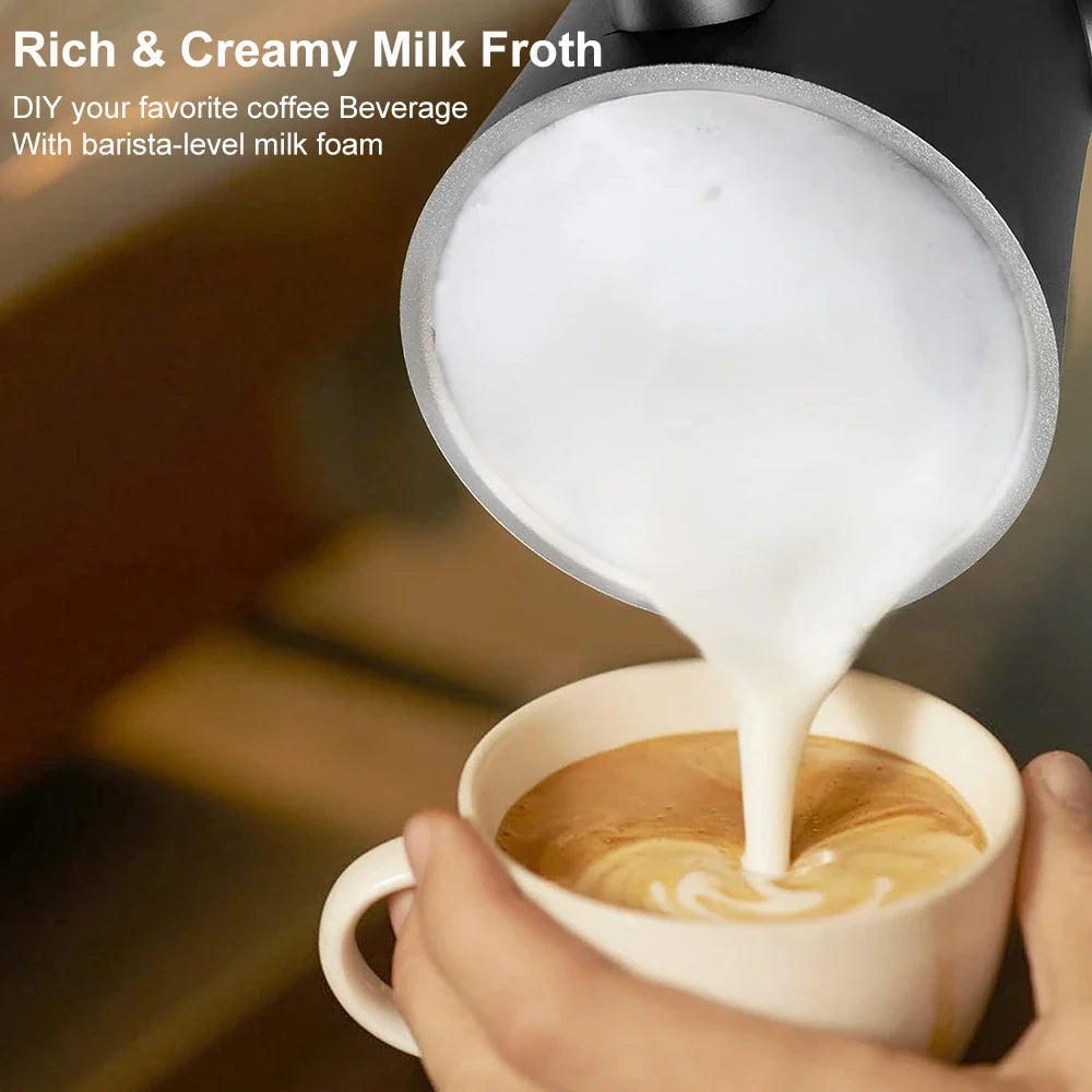 FrothMaster 4-in-1 Electric Milk Frother – Effortless Hot & Cold Foam for Your Coffee Creations