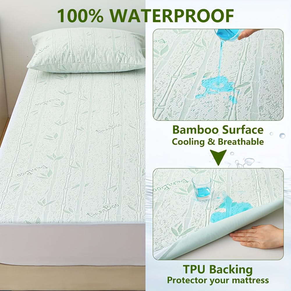 EcoComfort – Ultra-Breathable Bamboo Mattress Protector for Summer Bliss