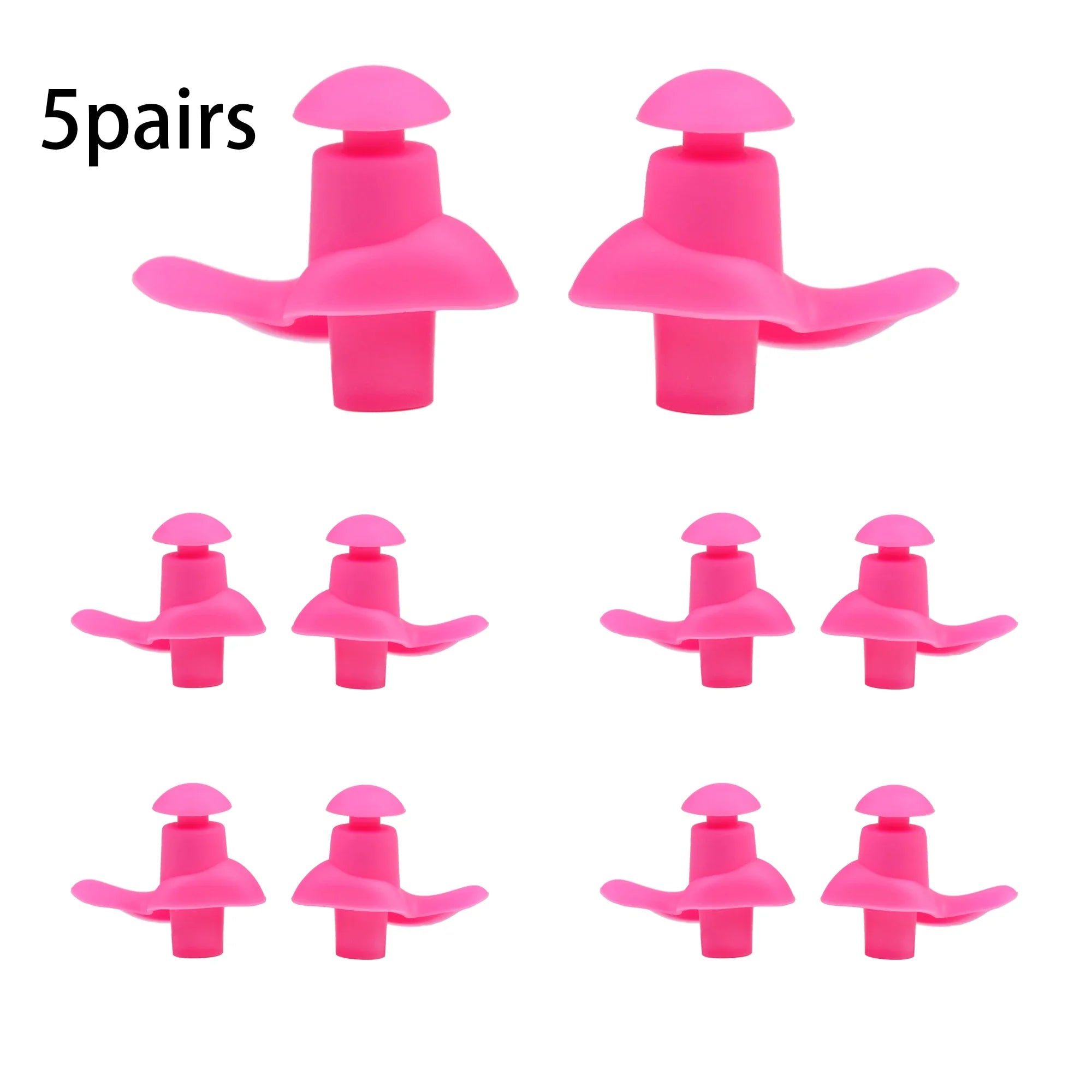AquaGuard Silicone Earplugs – 5 Pairs for Ultimate Comfort