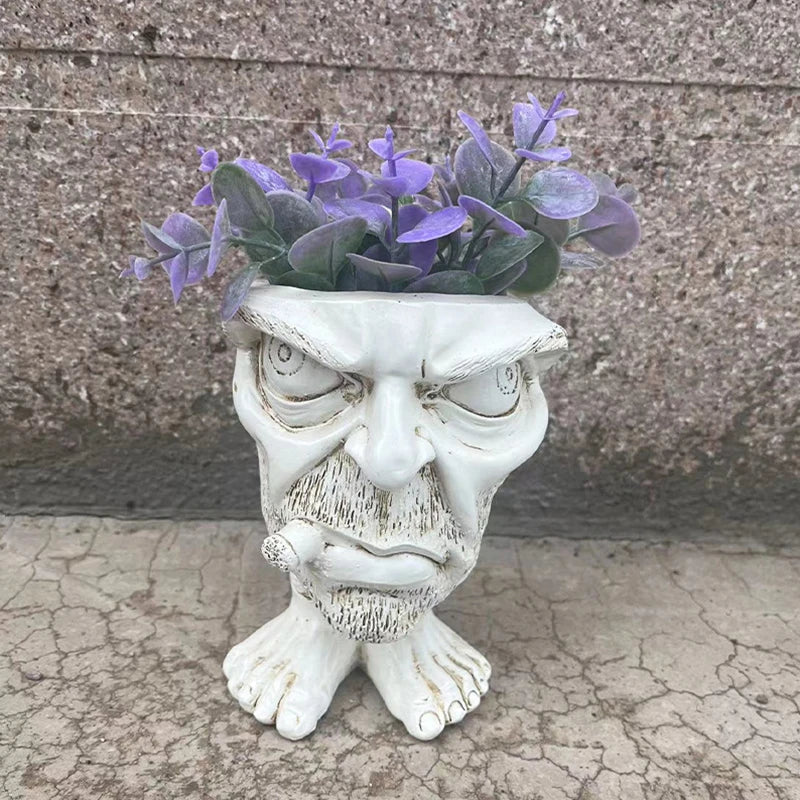Humorous Face Shaped Planter - Laughing Plant Pot