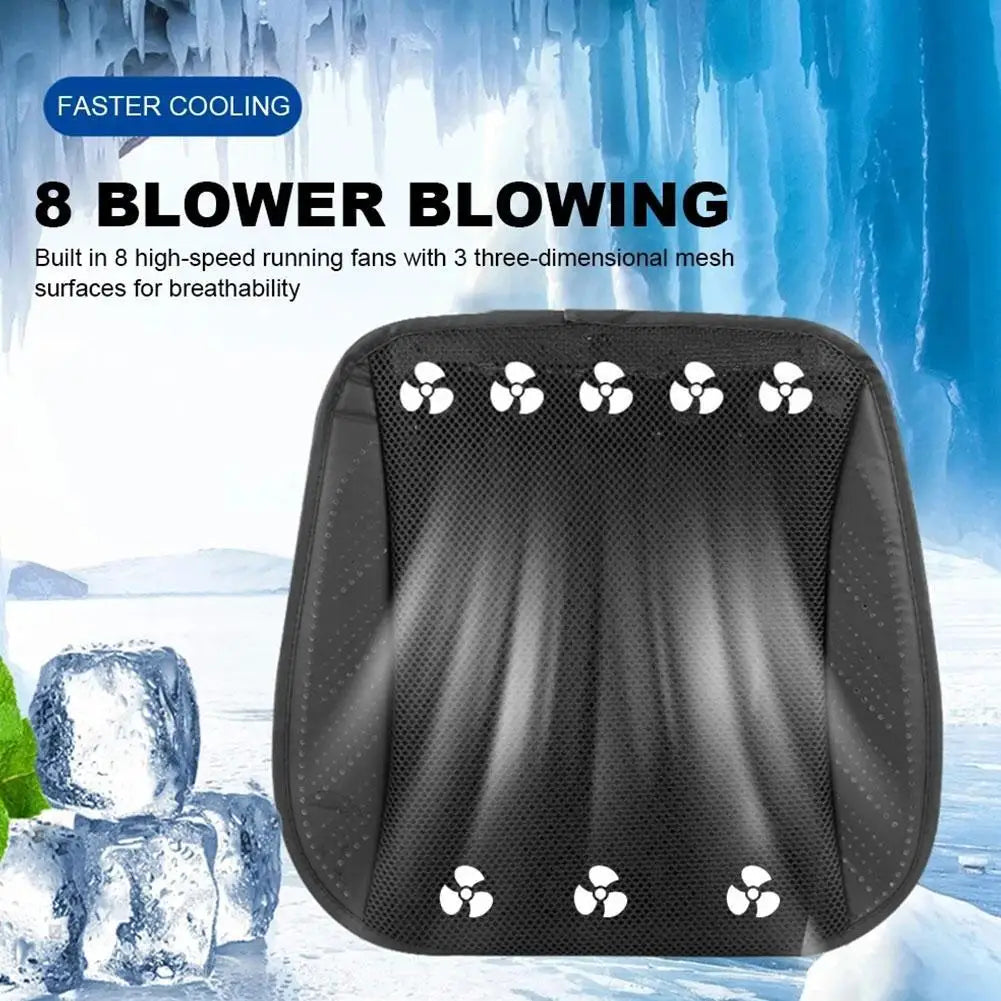BreezyDrive Car Seat Cooler with 5 Adjustable Fans – USB-Powered Ventilated Cushion for Summer Comfort