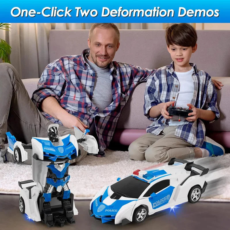 Dual-Function Remote-Controlled Sports Car – Electric Transforming Toy