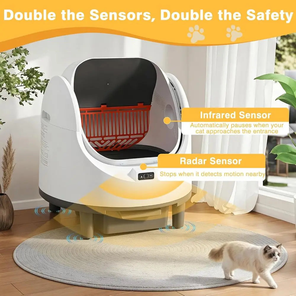 PurrClean Smart Self-Cleaning Cat Litter Solution | Wi-Fi Enabled with Safety Sensors & Superior Odor Control | Ideal for Multi-Cat Households
