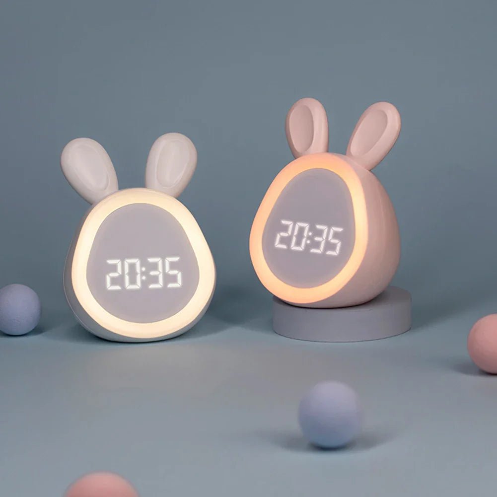 Children's LED Night Light Alarm Clock in Rabbit Shape