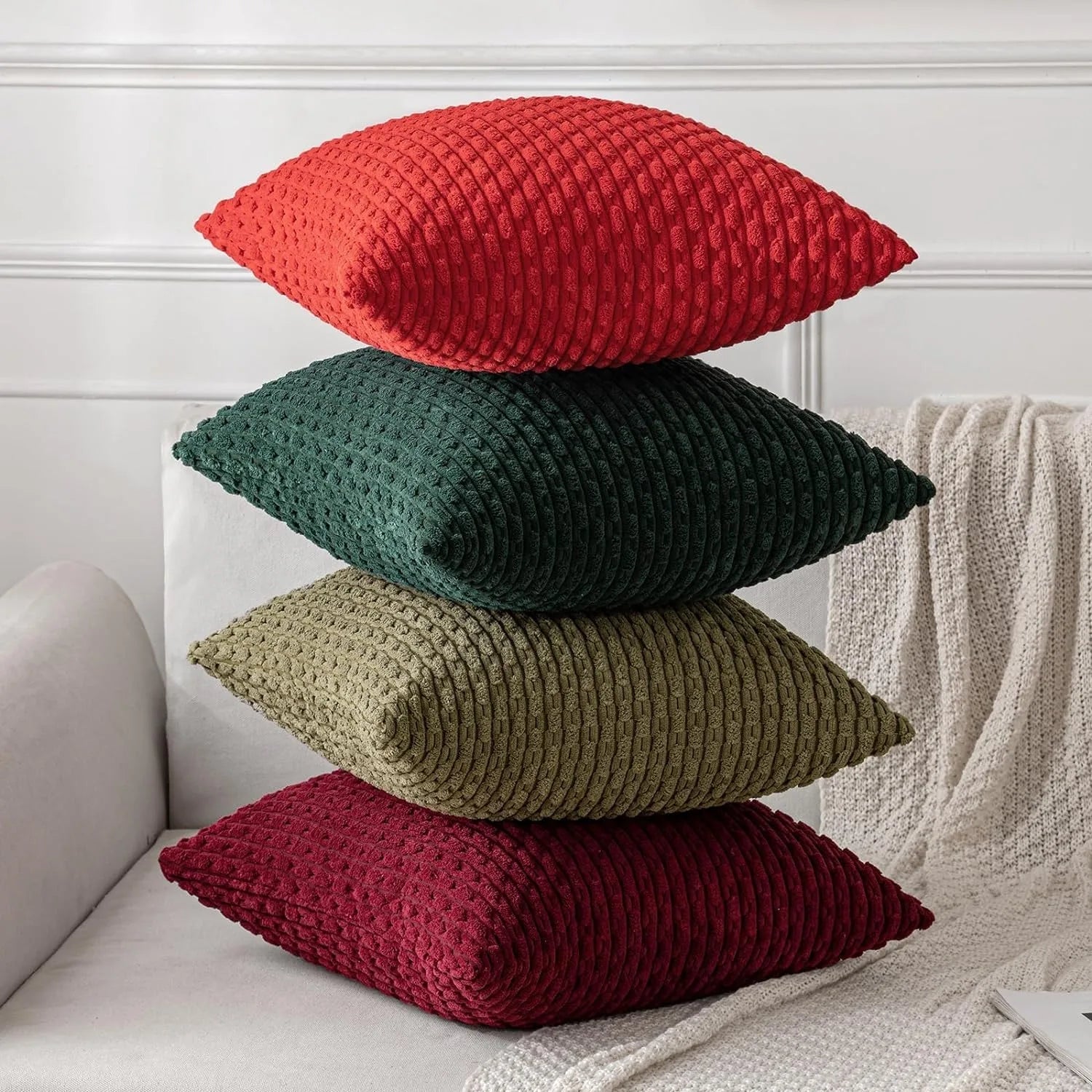Bohemian Style Corduroy Pillow Covers