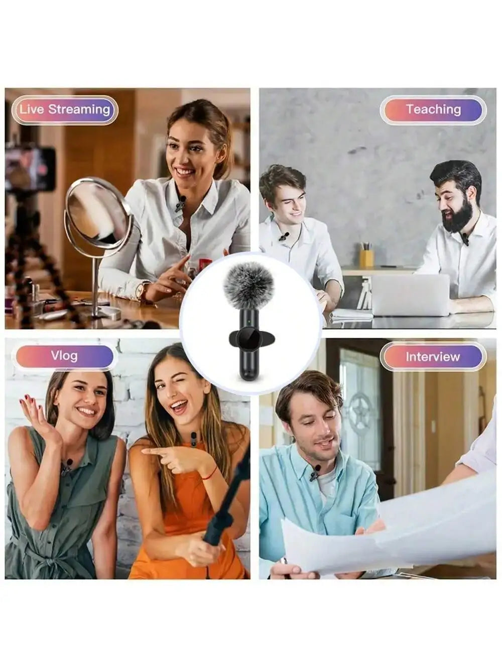 Clip-On Wireless Microphone – Portable Lapel Mic for Mobile Audio
