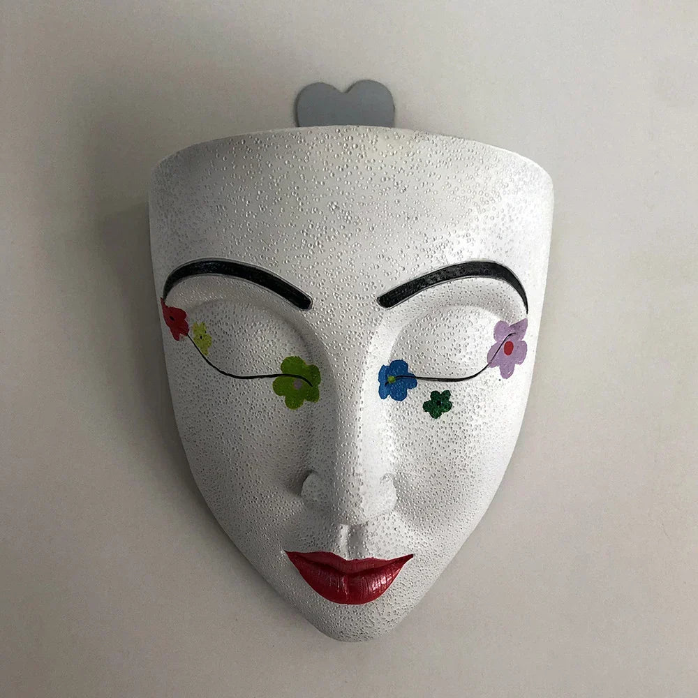 Ornamental Planter Featuring Fierce Human Face Design