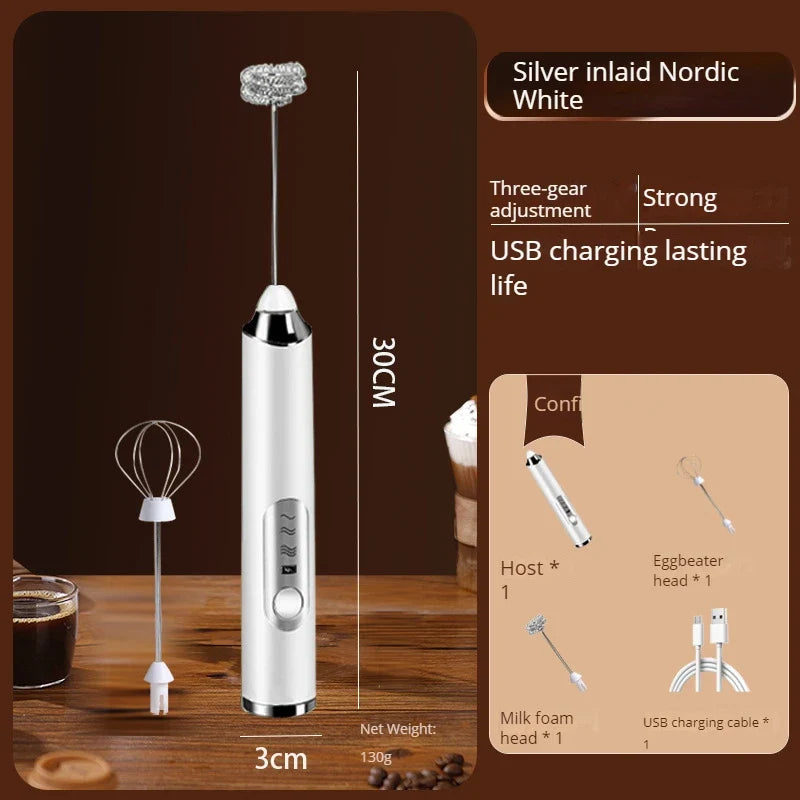 BrewMaster Electric Milk Frother & Whisk | USB Rechargeable Handheld Foam Maker for Lattes, Cappuccinos, and More