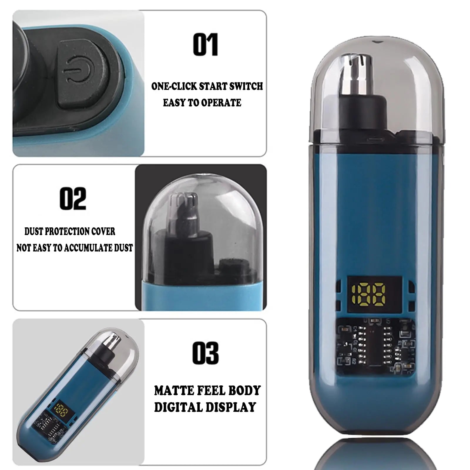 EazyTrim Rechargeable Nose & Ear Hair Trimmer – Compact Grooming Tool