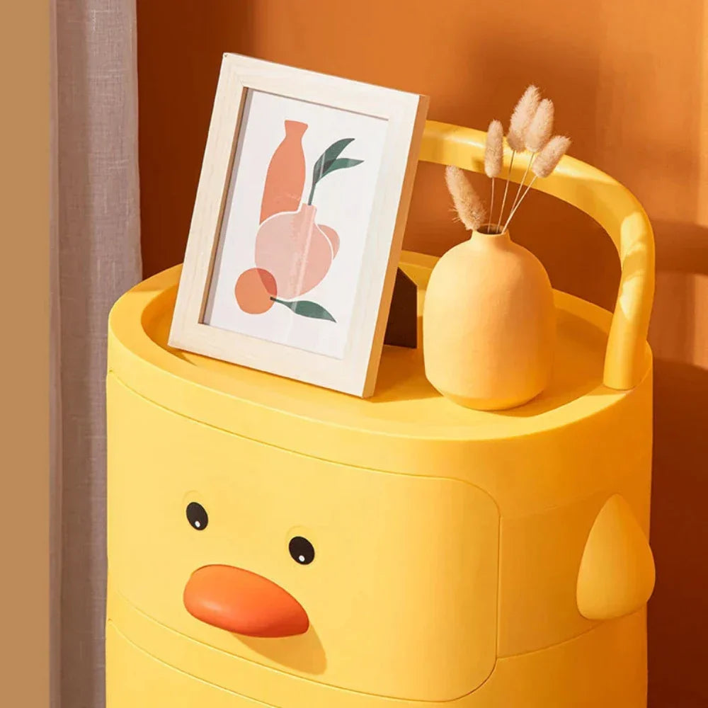 Children's Toy Organizer Cart – Cute Duck Design